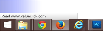 Example of web browser status bar