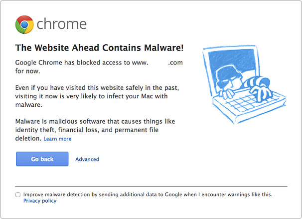 When Google flags a website for containing malware